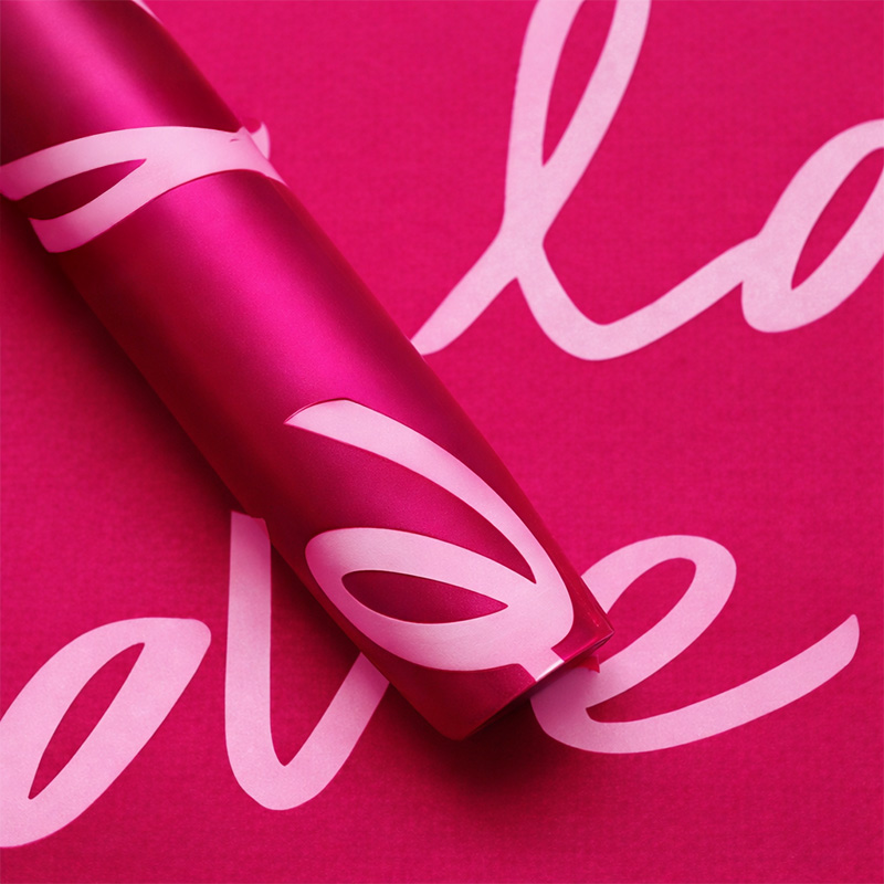  PAPEL COREANO IBICRAFT ROJO + ROSA CLARO  LOVE X10H 57X57