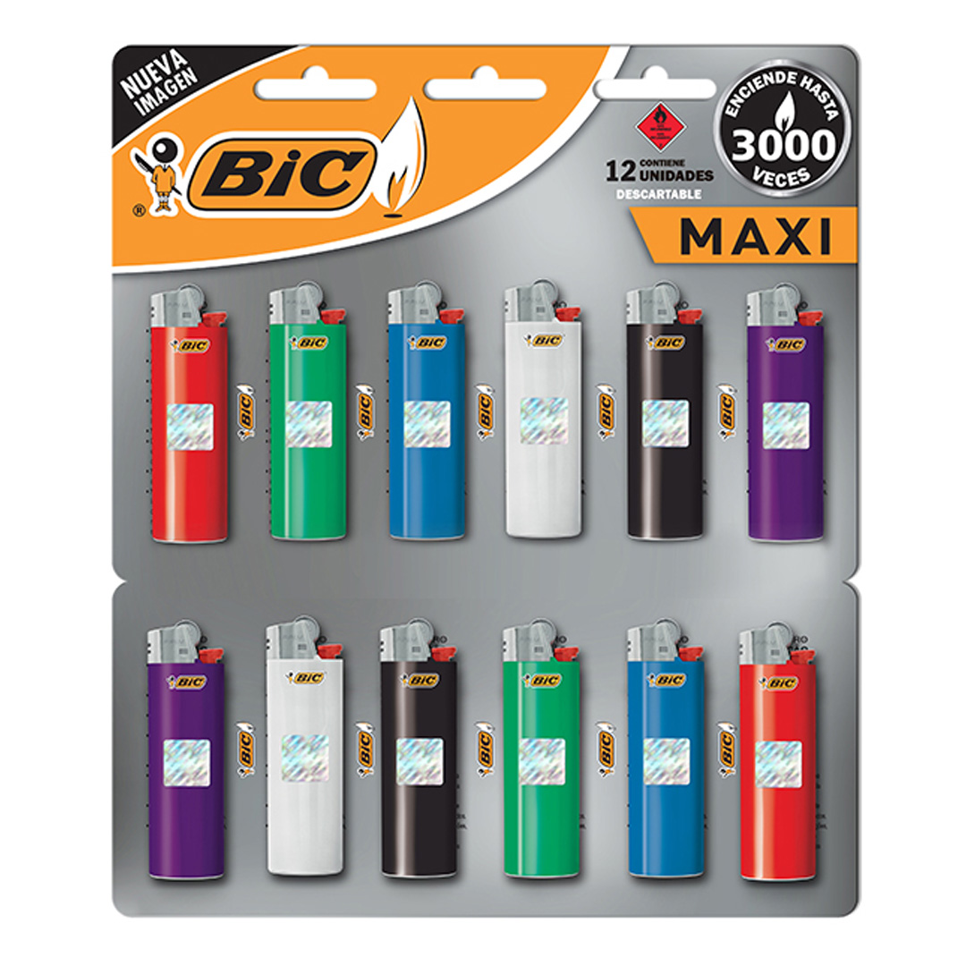  ENCENDEDOR BIC MAXI J6 LISO BL 22X12  (SOLO BULTO CERRADO)