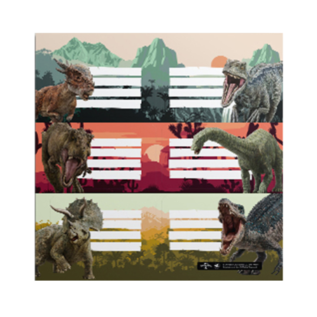  ETIQUETA MOOVING JURASSIC WORLD X12