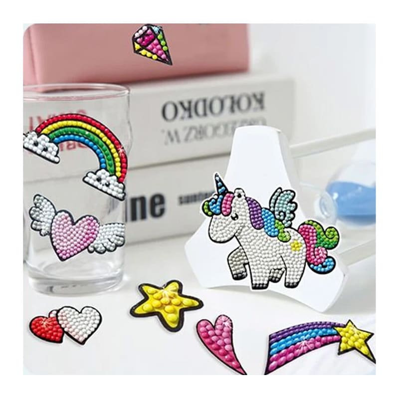  DIAMOND PAINTING STICKERS 10X15  UNICORNIO