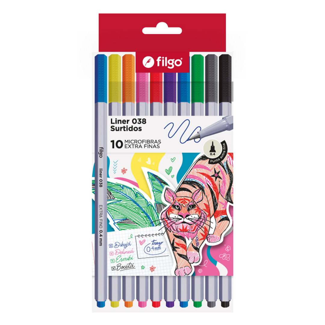  MICROFIBRA FILGO 0.4MM BLISTER X10  SURTIDO