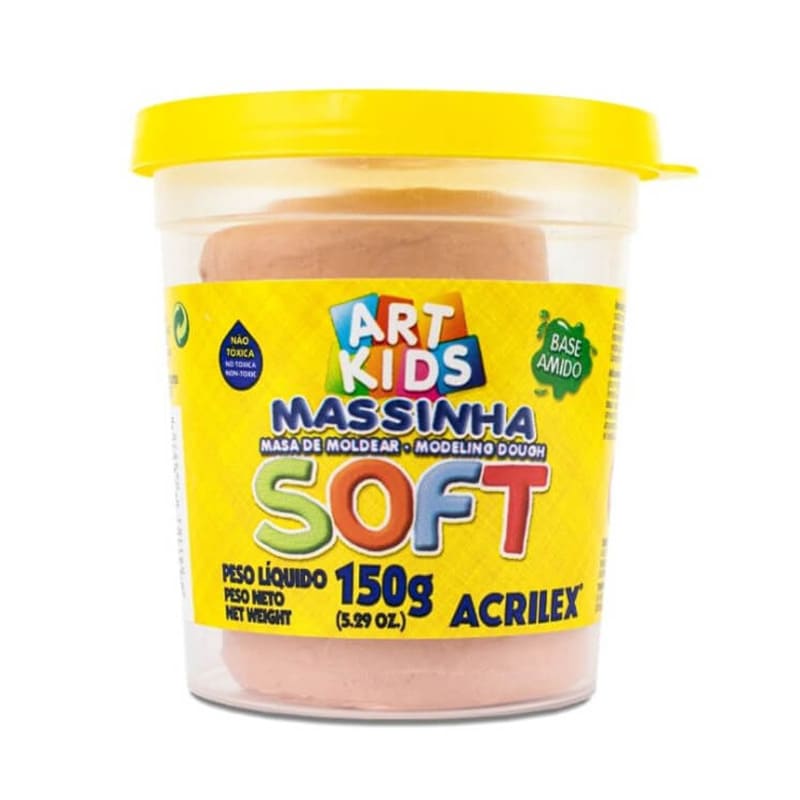 MASA MODELAR SOFT ACRILEX POTE 150G  AMARILLO DURAZNO X6