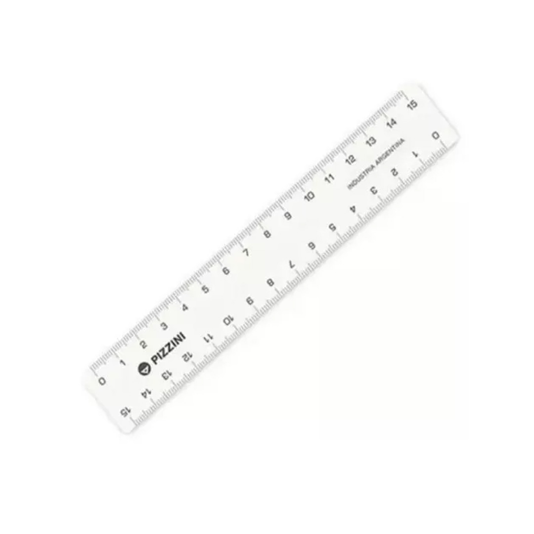  REGLA 15CM PIZZINI ESCOLAR CRISTAL